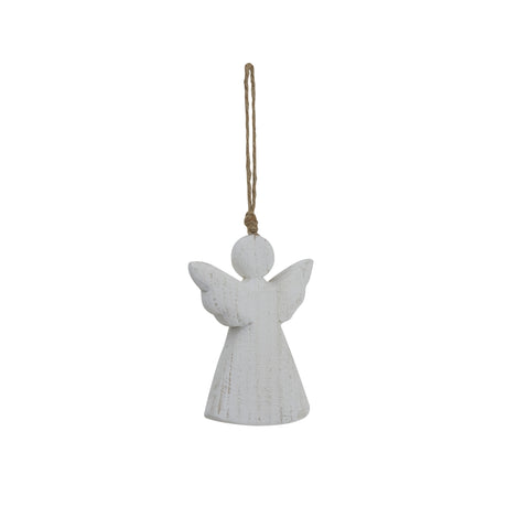 Rustic Hanging Angel Christmas Bauble in white, perfect for festive decorations