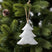 Rustic Hanging Tree Christmas bauble in white, perfect for festive tree decorations