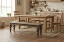 Shades 4 Seasons Rectangular Bench in rustic wood finish, perfect for dining or entryway seating