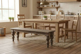 Shades 4 Seasons Rectangular Bench in rustic wood finish, perfect for dining or entryway seating
