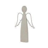 Rustic Standing Angel with a simple wooden design and wire wings, perfect for Christmas room decorations