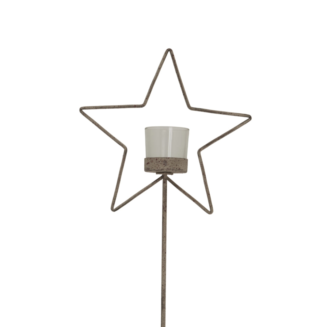 Rustic Star Candle Holder from Shades 4 Seasons with a minimalist star design for festive decor