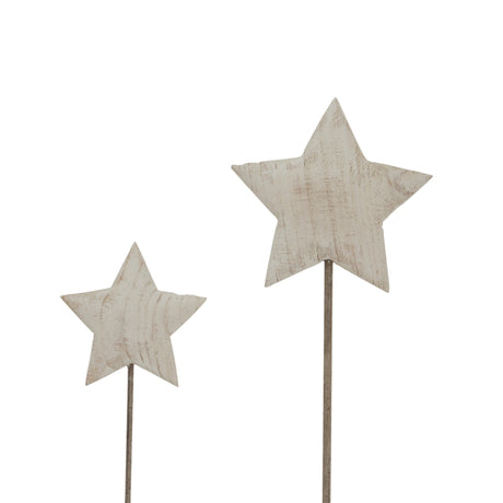 Set of rustic star decorations in white, perfect for Christmas room decorations and festive styling