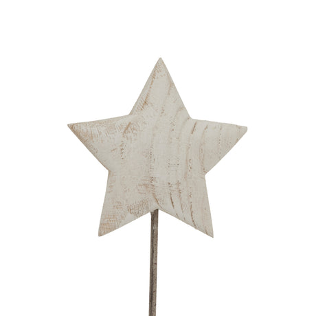 Rustic Star Christmas Room Decoration in White Wood Finish for Festive Decor