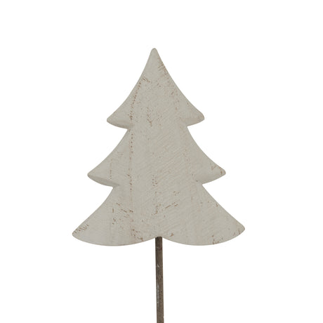 Rustic Tree Christmas decoration in white wood for charming festive room decor