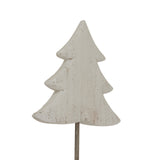 Rustic Tree Christmas decoration in white wood for charming holiday room decor