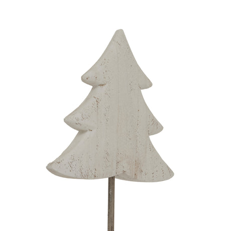 Rustic Tree Christmas decoration in white wood for charming holiday room decor