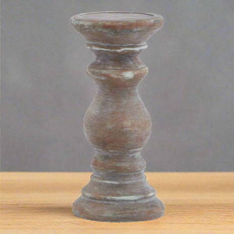 Siena Small Brown Column Candle Holder BROWN CERAMIC Shades 4 Seasons
