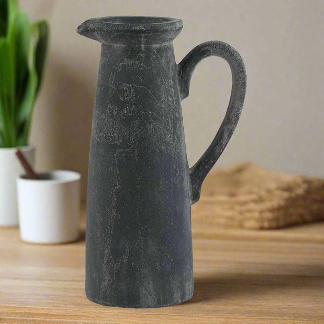 Shades 4 Seasons Amphora Pot - Rustic Grey Pitcher Vase GREY CERAMIC Shades 4 Seasons