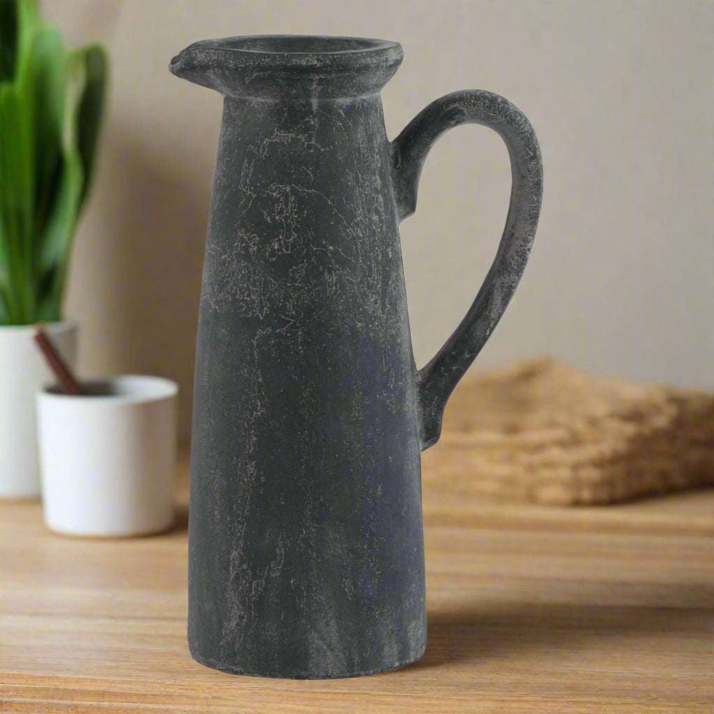 Shades 4 Seasons Amphora Pot - Rustic Grey Pitcher Vase GREY CERAMIC Shades 4 Seasons