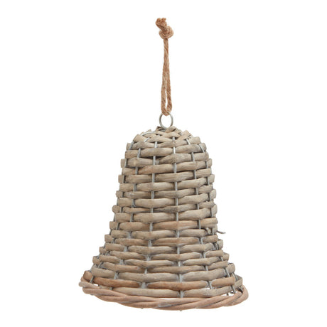The Noel Collection Medium Wicker Bell Decoration BROWN WICKER Shades 4 Seasons