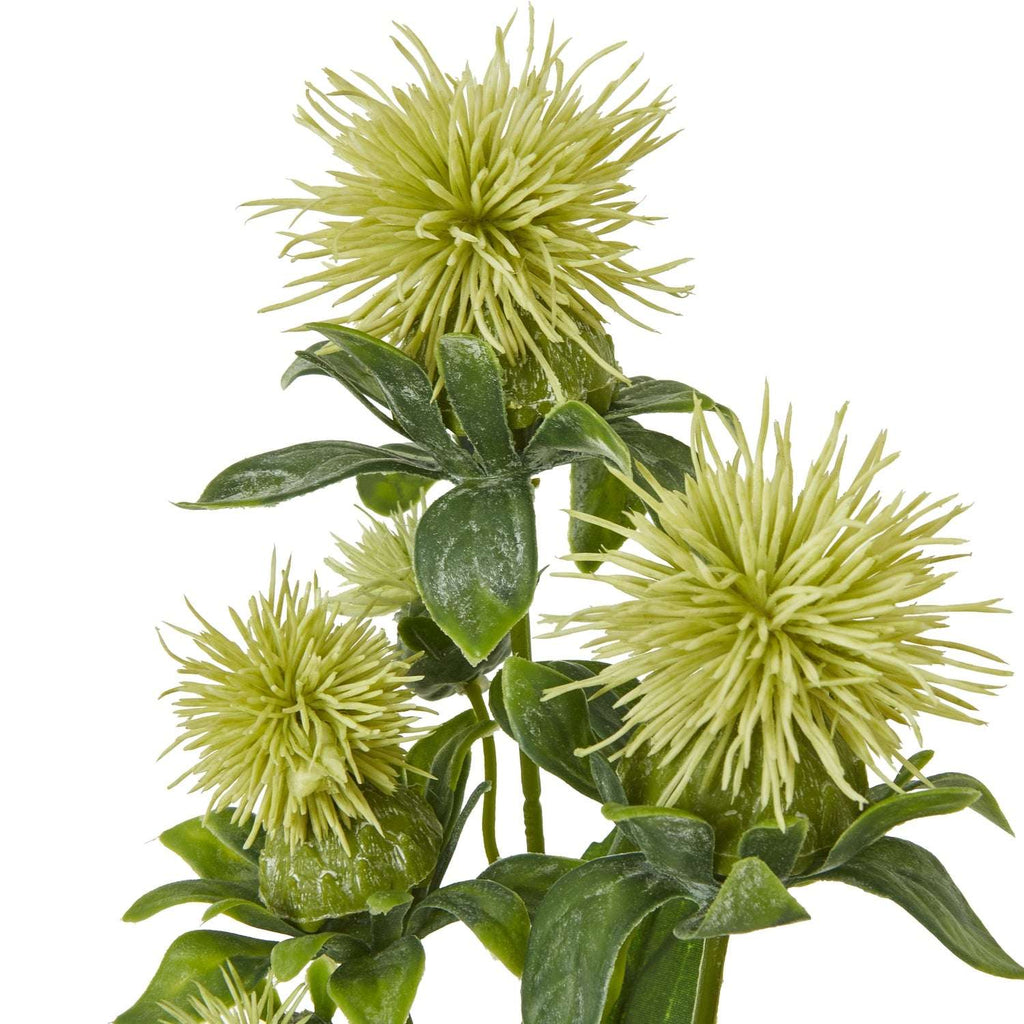 Safflower Spray from Shades 4 Seasons featuring realistic green foliage and vibrant blooms