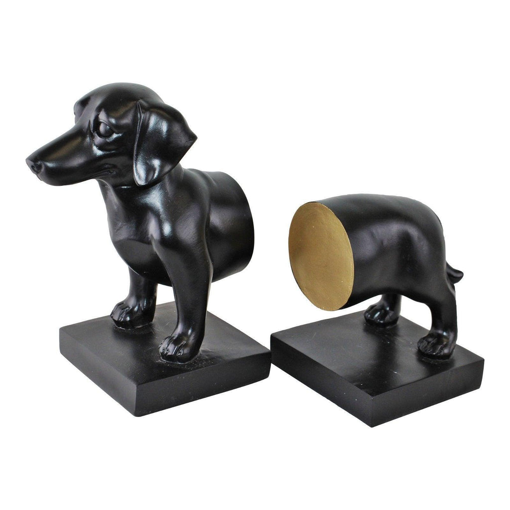 Sausage Dog Bookends, Black Finish Geko Products