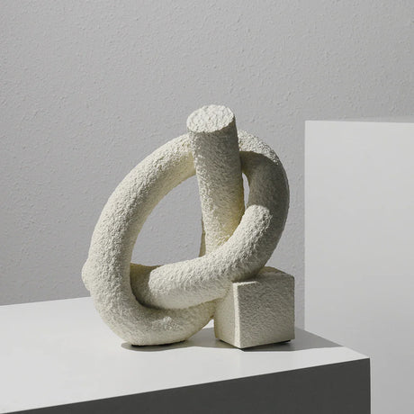 Nisu Home Decorative White Sculptural Ornament with Unique Shapes for Modern Interiors