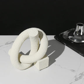 Nisu Home Decorative Sculpture Ornament in White, Featuring a Unique Knot Design for Stylish Decor
