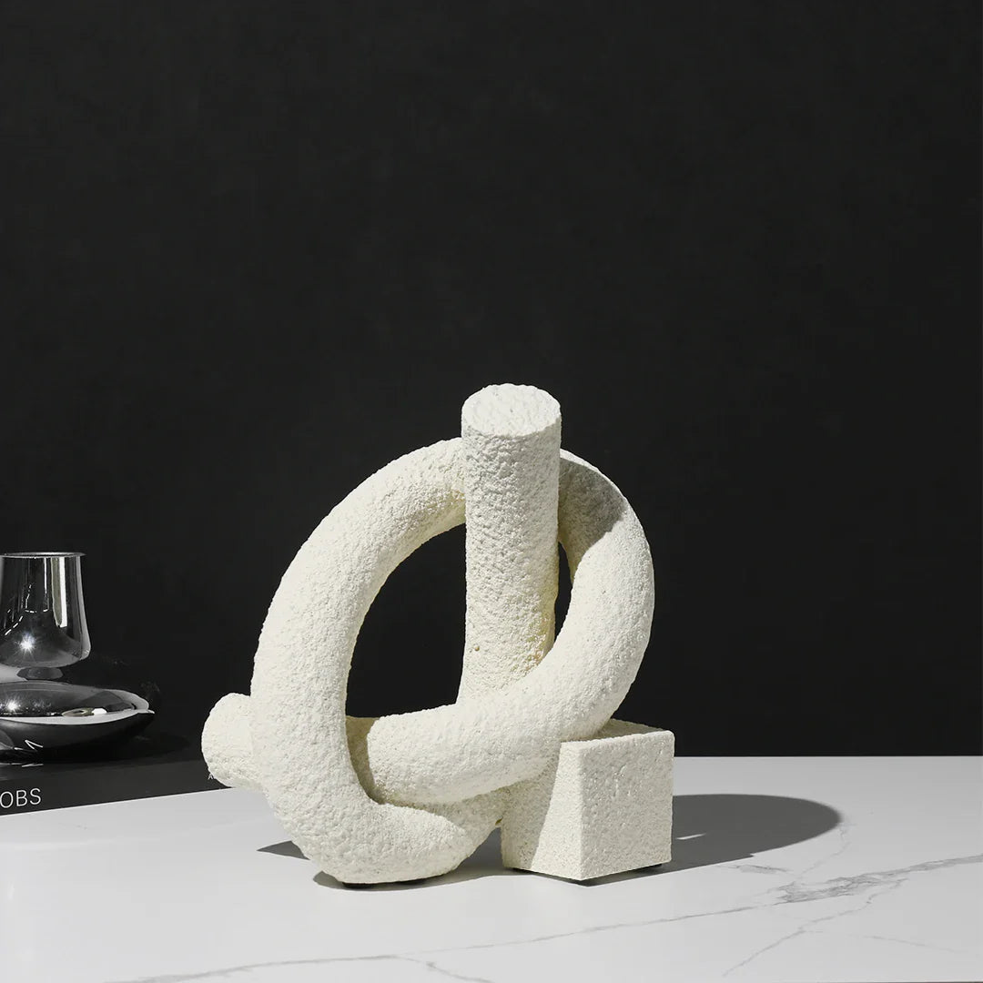 Modern textured white sculpture ornament by Nisu Home, perfect for contemporary decor