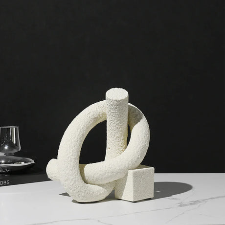 Modern textured white sculpture ornament by Nisu Home, perfect for contemporary decor