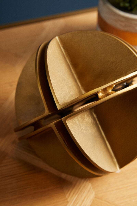 Orsina Decorative Sculpture in Gold with Geometric Design for Modern Home Decor