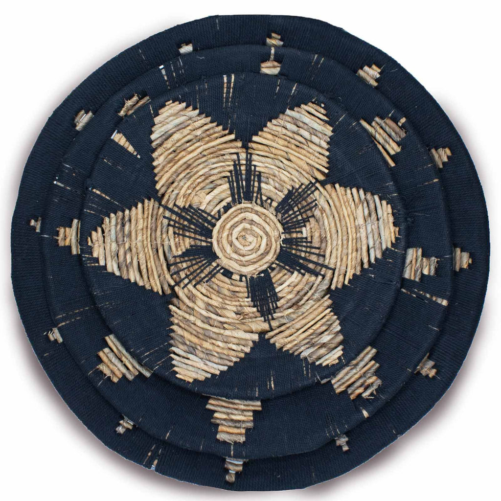 Set of Three Seagrass Bowls Wall Art - Black AW-Dropship