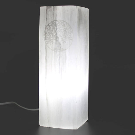 Selenite Block Lamp 25cm Tree of Life AW Dropship UK