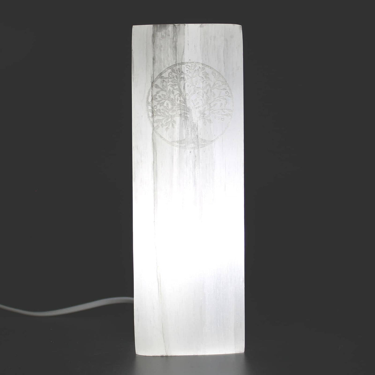 Selenite Block Lamp 25cm Tree of Life AW Dropship UK