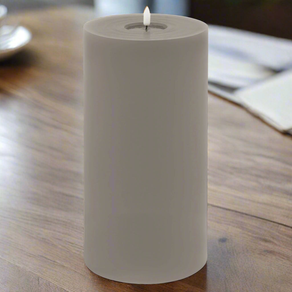 Luxe Collection Melt Effect 6x12 Grey LED Wax Candle GREY WAX Shades 4 Seasons