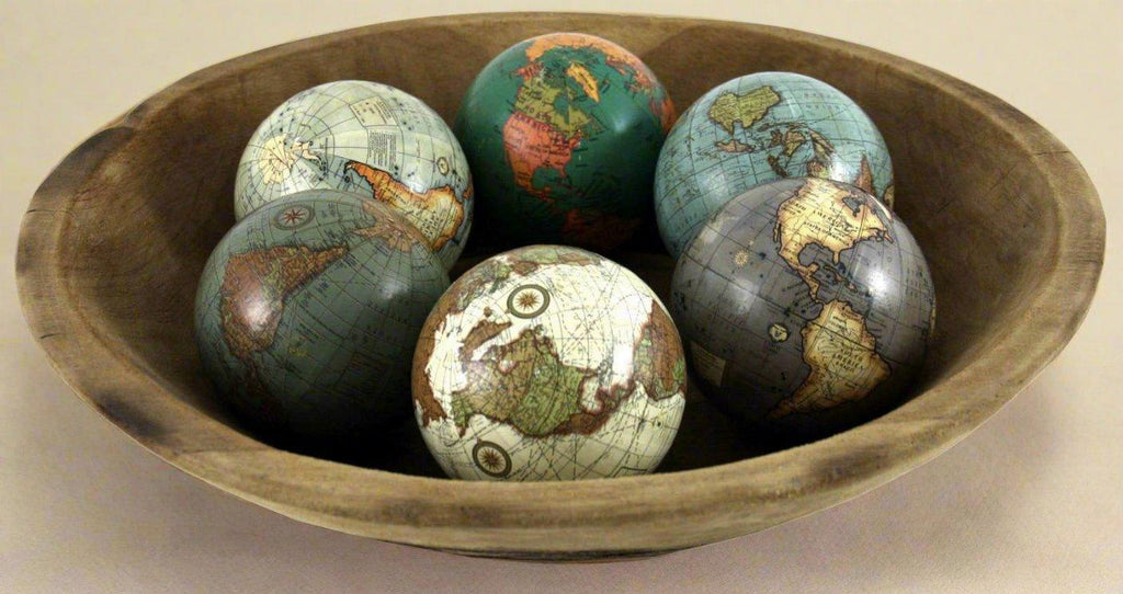 Set of 6 x 3 Inch Decorative Globes In Assorted Colours Geko Products