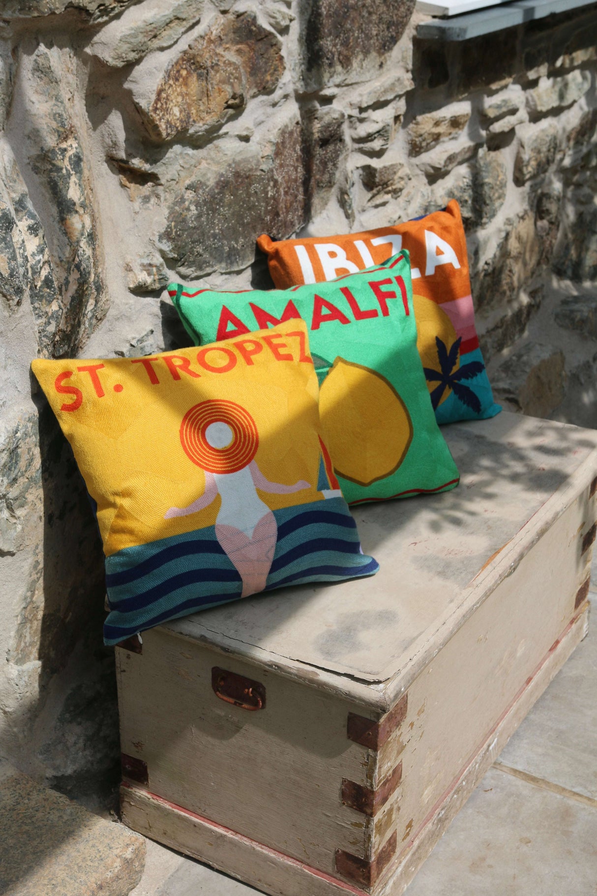 The Pillow Drop Needlepoint Cushion - St. Tropez Design The Pillow Drop