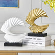 Nisu Home Decorative Ornament Set with a White and Gold Spiral Design on Black Base