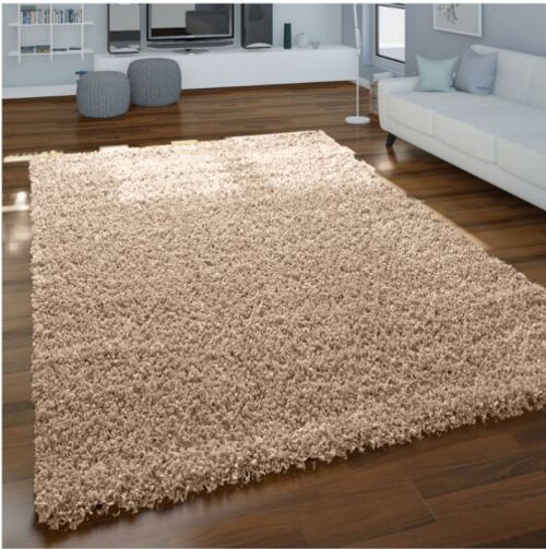 Beige Plush Shaggy Rug for Cozy Decor Un-Branded
