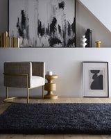 Stylish Shaggy Rug in Dark Grey, enhancing modern living room decor with comfort and texture