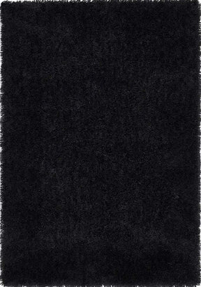 Luxurious black Shaggy Rug with a soft, thick texture for added comfort and style
