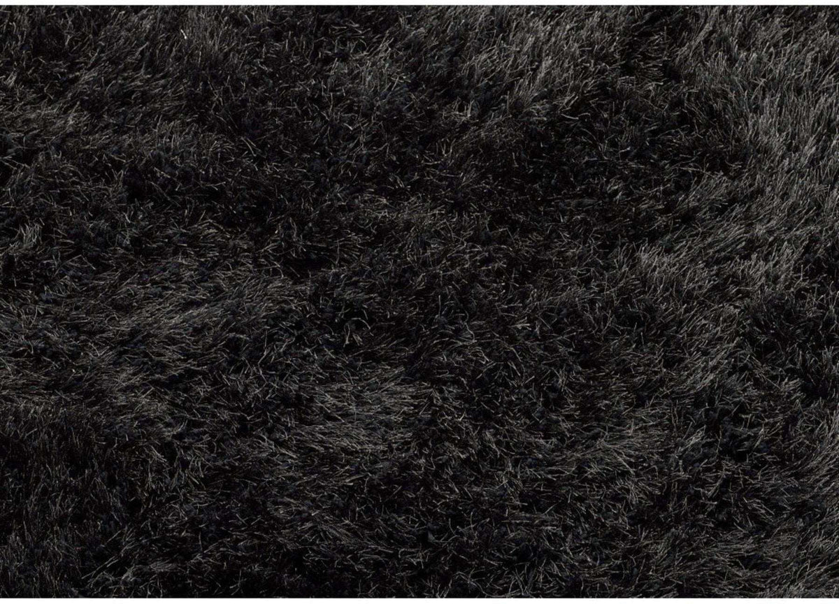 Luxurious black shaggy rug with a soft, plush texture for stylish home decor