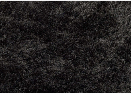 Luxurious black shaggy rug with a soft, plush texture for stylish home decor