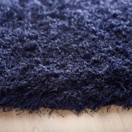 Soft Navy Shaggy Rug with a Deep Texture for Comfortable Home Decor