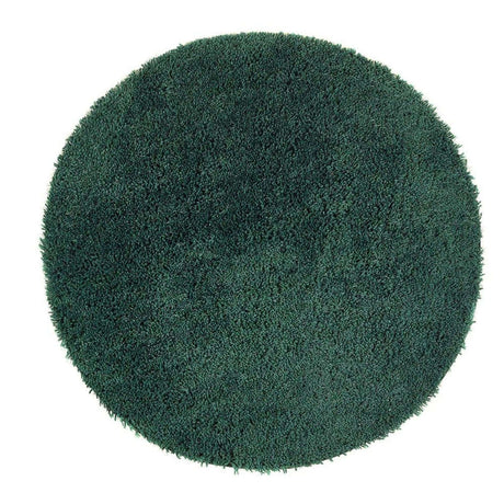 Green round shaggy rug with a soft texture, perfect for cosy living spaces