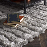 Soft Grey Shaggy Rug with Plush Texture, Perfect for Cozy Living Spaces