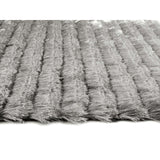 Soft Grey Shaggy Rug with Striped Design for Modern Home Decor