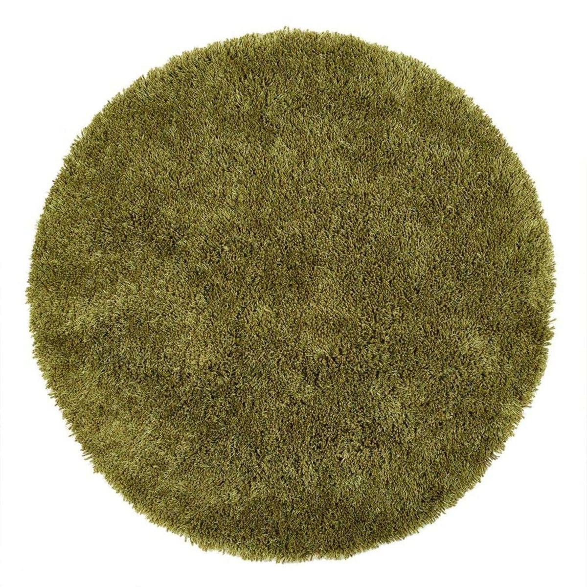 Green Round Shaggy Rug with Soft Texture for Comfortable Home Decor