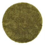 Green Round Shaggy Rug with Soft Texture for Comfortable Home Decor