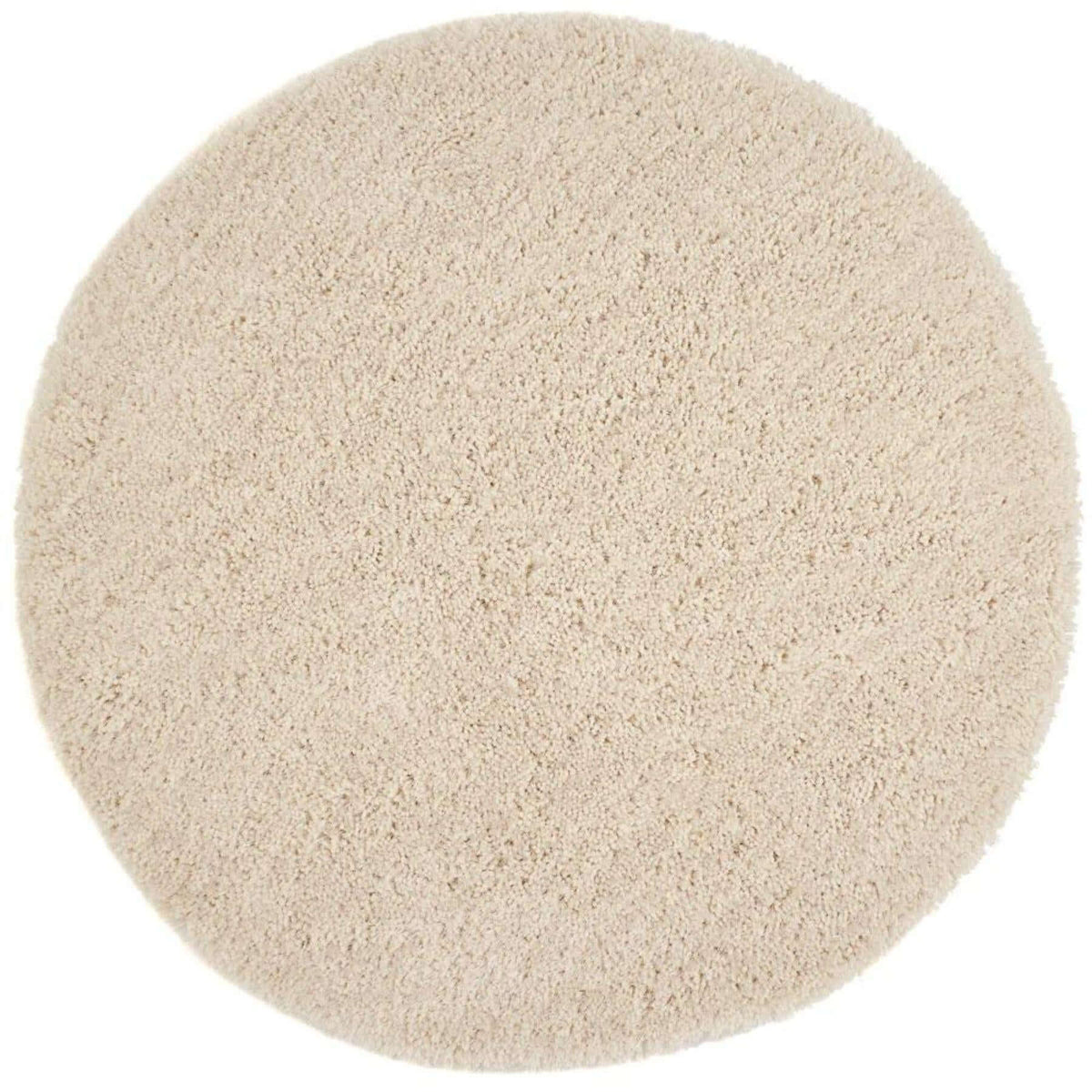 Cream Round Shaggy Rug with Soft Texture for Cozy Home Decor