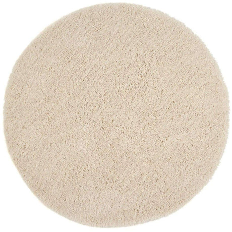 Cream Round Shaggy Rug with Soft Texture for Cozy Home Decor