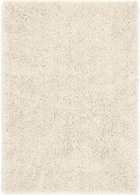 Soft Cream Shaggy Rug with Plush Texture Ideal for Living Rooms and Bedrooms