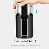 Coffee and Spice Grinder with a lid-activated switch for easy grinding of beans and spices