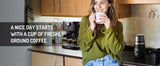 Massive Discounts Coffee Grinder for fresh ground coffee in a stylish kitchen setting