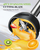 Massive Discounts Stick Blender with 4 stainless steel cutting blades for faster blending and finer results