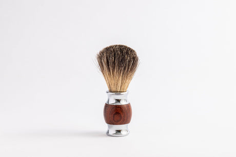 Eco Bath London Shaving Set featuring a wooden handle shaving brush with soft bristles
