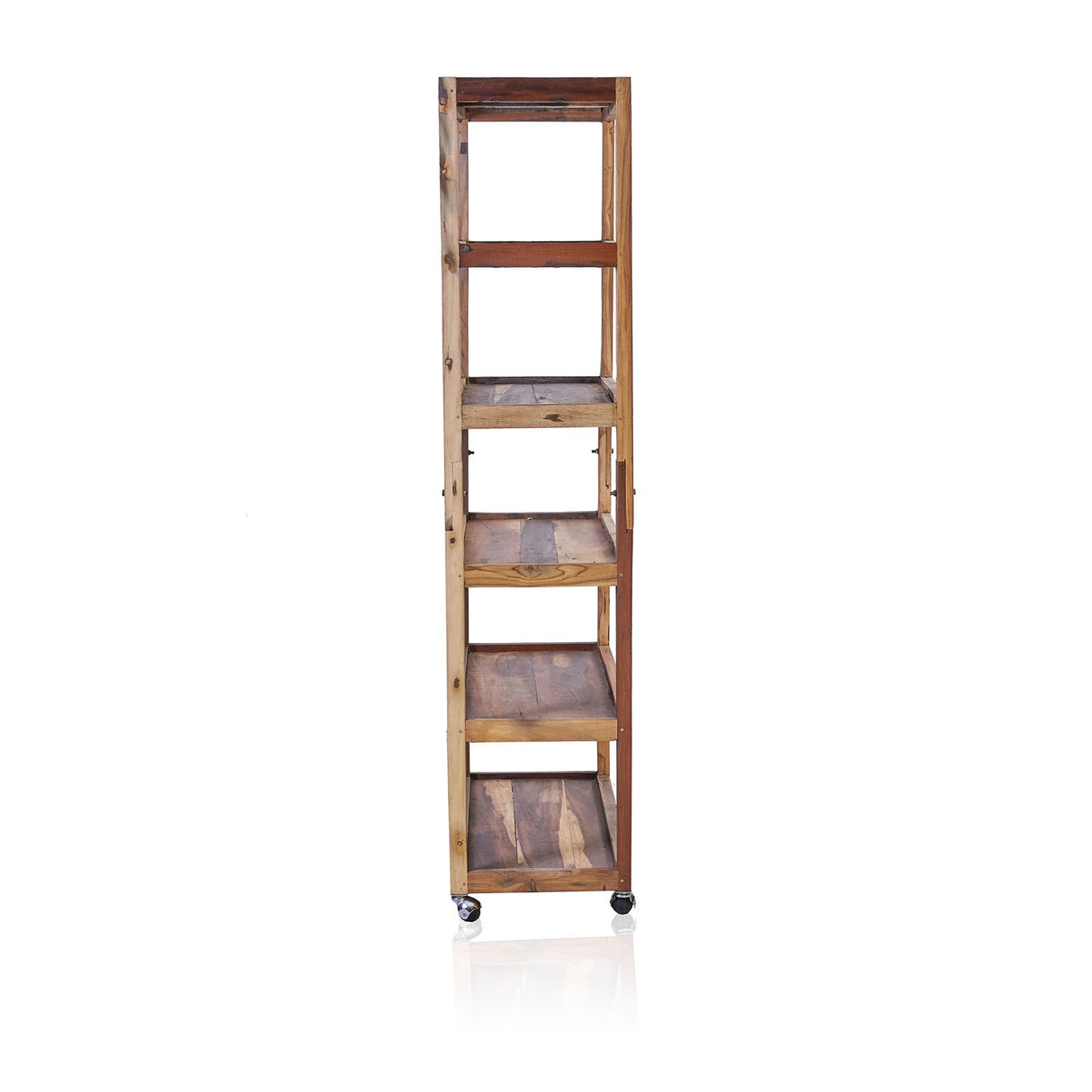 Six Shelf Display with Casters - Recycled Wood AW-Dropship