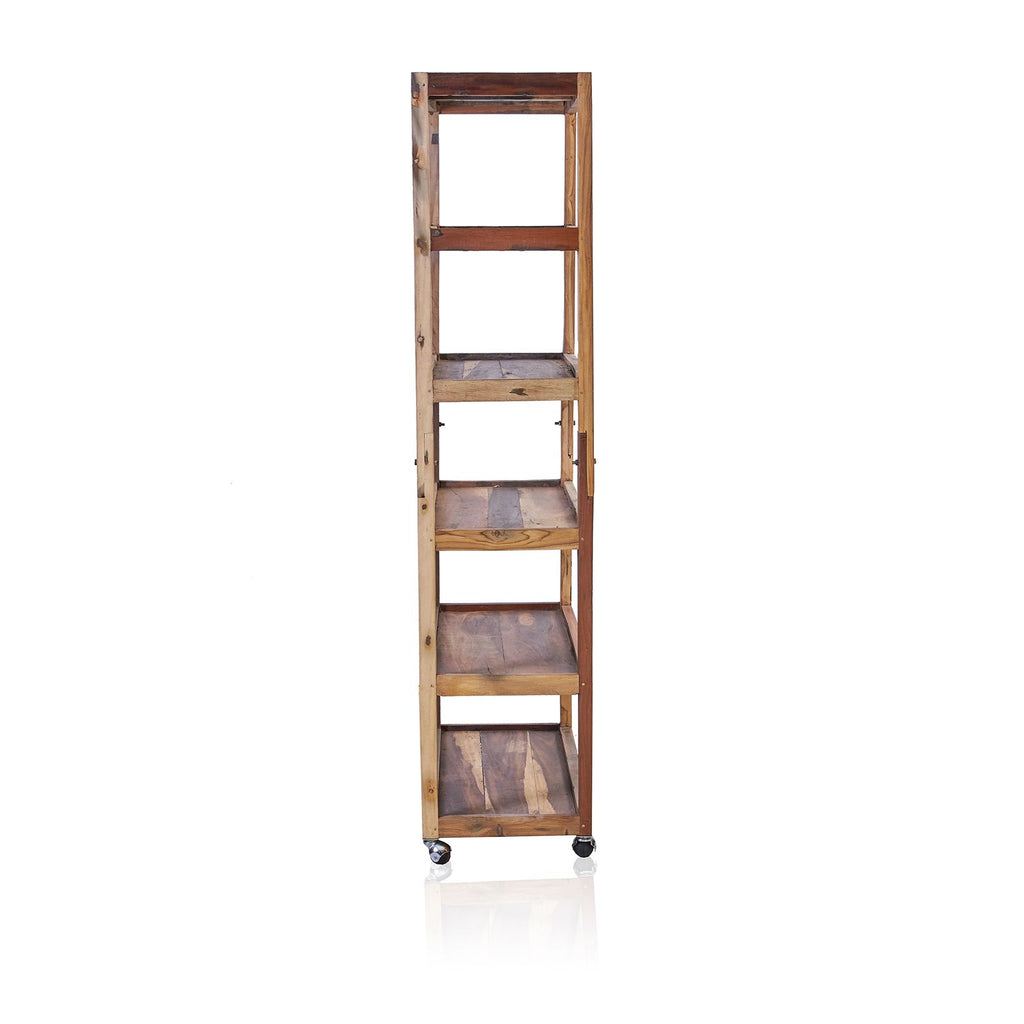 Six Shelf Display with Casters - Recycled Wood AW-Dropship