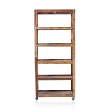 Six Shelf Display with Casters - Recycled Wood AW-Dropship